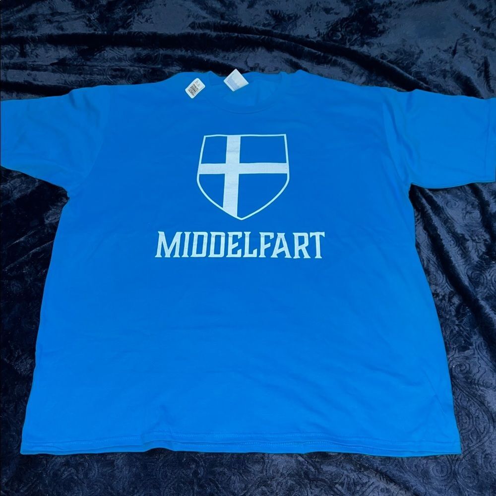 Middelfart Denmark Novelty Souvenir Blue Men's T-Shirt (Men’s XL)